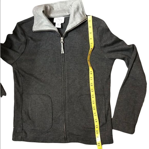 Ann Taylor Loft gray zip up cotton jacket - Picture 9 of 9